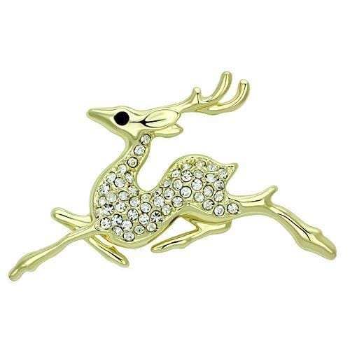 LO2859 - Flash Gold White Metal Brooches with Top Grade Crystal in Multi Color - Alamode - Flyclothing LLC