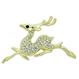 LO2859 - Flash Gold White Metal Brooches with Top Grade Crystal in Multi Color - Alamode - Flyclothing LLC