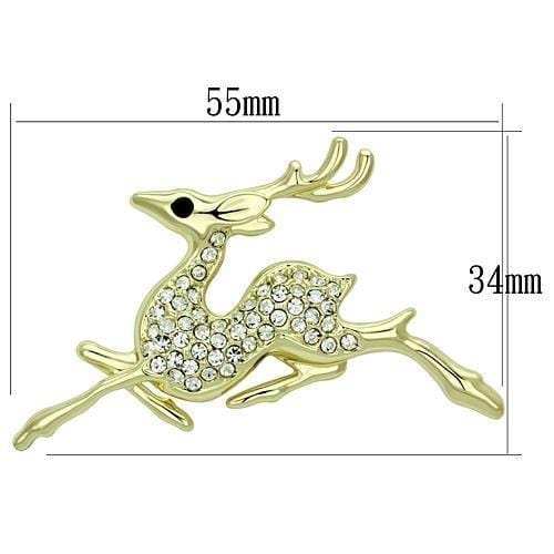 LO2859 - Flash Gold White Metal Brooches with Top Grade Crystal in Multi Color - Alamode - Flyclothing LLC