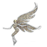 LO2862 - Imitation Rhodium White Metal Brooches with Top Grade Crystal in Champagne - Alamode - Flyclothing LLC