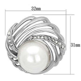 LO2866 - Imitation Rhodium White Metal Brooches with Synthetic Pearl in White - Alamode - Flyclothing LLC