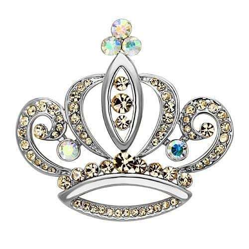 LO2870 - Imitation Rhodium White Metal Brooches with Top Grade Crystal in Multi Color - Alamode - Flyclothing LLC