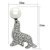 LO2872 - Imitation Rhodium White Metal Brooches with Synthetic Pearl in White - Alamode - Flyclothing LLC