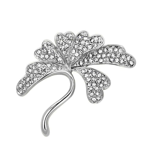 LO2875 - Flash Rose Gold White Metal Brooches with Top Grade Crystal in Clear - Alamode - Flyclothing LLC