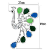 LO2880 - Imitation Rhodium White Metal Brooches with Top Grade Crystal in Clear - Alamode - Flyclothing LLC