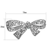 LO2882 - Imitation Rhodium White Metal Brooches with Top Grade Crystal in Clear - Alamode - Flyclothing LLC