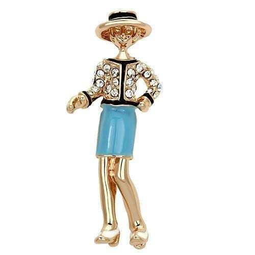 LO2885 - Flash Rose Gold White Metal Brooches with Top Grade Crystal in Clear - Alamode - Flyclothing LLC