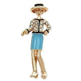 LO2885 - Flash Rose Gold White Metal Brooches with Top Grade Crystal in Clear - Alamode - Flyclothing LLC