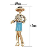 LO2885 - Flash Rose Gold White Metal Brooches with Top Grade Crystal in Clear - Alamode - Flyclothing LLC