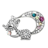 LO2888 - Imitation Rhodium White Metal Brooches with Top Grade Crystal in Multi Color - Alamode - Flyclothing LLC