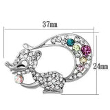 LO2888 - Imitation Rhodium White Metal Brooches with Top Grade Crystal in Multi Color - Alamode - Flyclothing LLC