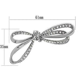 LO2890 - Imitation Rhodium White Metal Brooches with Top Grade Crystal in Clear - Alamode - Flyclothing LLC