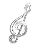 LO2892 - Imitation Rhodium White Metal Brooches with Top Grade Crystal in Clear - Alamode - Flyclothing LLC