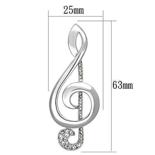 LO2892 - Imitation Rhodium White Metal Brooches with Top Grade Crystal in Clear - Alamode - Flyclothing LLC