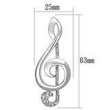 LO2892 - Imitation Rhodium White Metal Brooches with Top Grade Crystal in Clear - Alamode - Flyclothing LLC