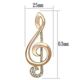 LO2893 - Flash Rose Gold White Metal Brooches with Top Grade Crystal in Clear - Alamode - Flyclothing LLC