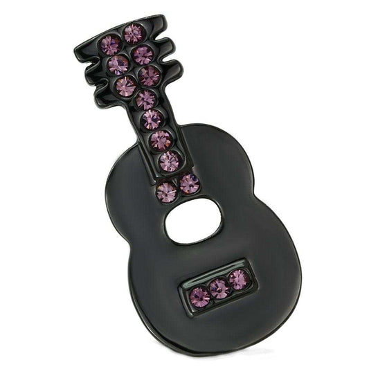 LO2895 - Ruthenium White Metal Brooches with Top Grade Crystal in Light Amethyst - Alamode - Flyclothing LLC