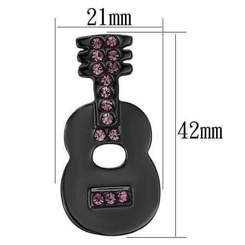 LO2895 - Ruthenium White Metal Brooches with Top Grade Crystal in Light Amethyst - Alamode - Flyclothing LLC