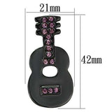 LO2895 - Ruthenium White Metal Brooches with Top Grade Crystal in Light Amethyst - Alamode - Flyclothing LLC