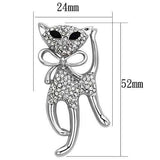 LO2900 - Imitation Rhodium White Metal Brooches with Top Grade Crystal in Jet - Alamode - Flyclothing LLC