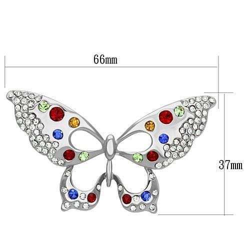 LO2906 - Imitation Rhodium White Metal Brooches with Top Grade Crystal in Multi Color - Alamode - Flyclothing LLC