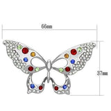 LO2906 - Imitation Rhodium White Metal Brooches with Top Grade Crystal in Multi Color - Alamode - Flyclothing LLC