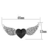 LO2908 - Imitation Rhodium White Metal Brooches with Top Grade Crystal in Clear - Alamode - Flyclothing LLC