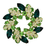 LO2918 - Flash Gold White Metal Brooches with Top Grade Crystal in Emerald - Alamode - Flyclothing LLC