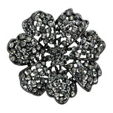 LO2919 - Ruthenium White Metal Brooches with Top Grade Crystal in Black Diamond - Alamode - Flyclothing LLC