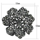 LO2919 - Ruthenium White Metal Brooches with Top Grade Crystal in Black Diamond - Alamode - Flyclothing LLC