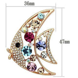 LO2923 - Flash Rose Gold White Metal Brooches with Top Grade Crystal in Multi Color - Alamode - Flyclothing LLC