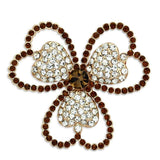 LO2925 - Flash Rose Gold White Metal Brooches with Top Grade Crystal in Smoked Quartz - Alamode - Flyclothing LLC