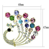 LO2931 - Flash Gold White Metal Brooches with Top Grade Crystal in Multi Color - Alamode - Flyclothing LLC