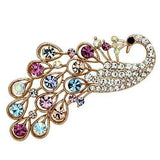 LO2932 - Flash Rose Gold White Metal Brooches with Top Grade Crystal in Multi Color - Alamode - Flyclothing LLC