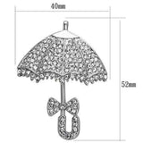 LO2936 - Imitation Rhodium White Metal Brooches with Top Grade Crystal in Clear - Alamode - Flyclothing LLC