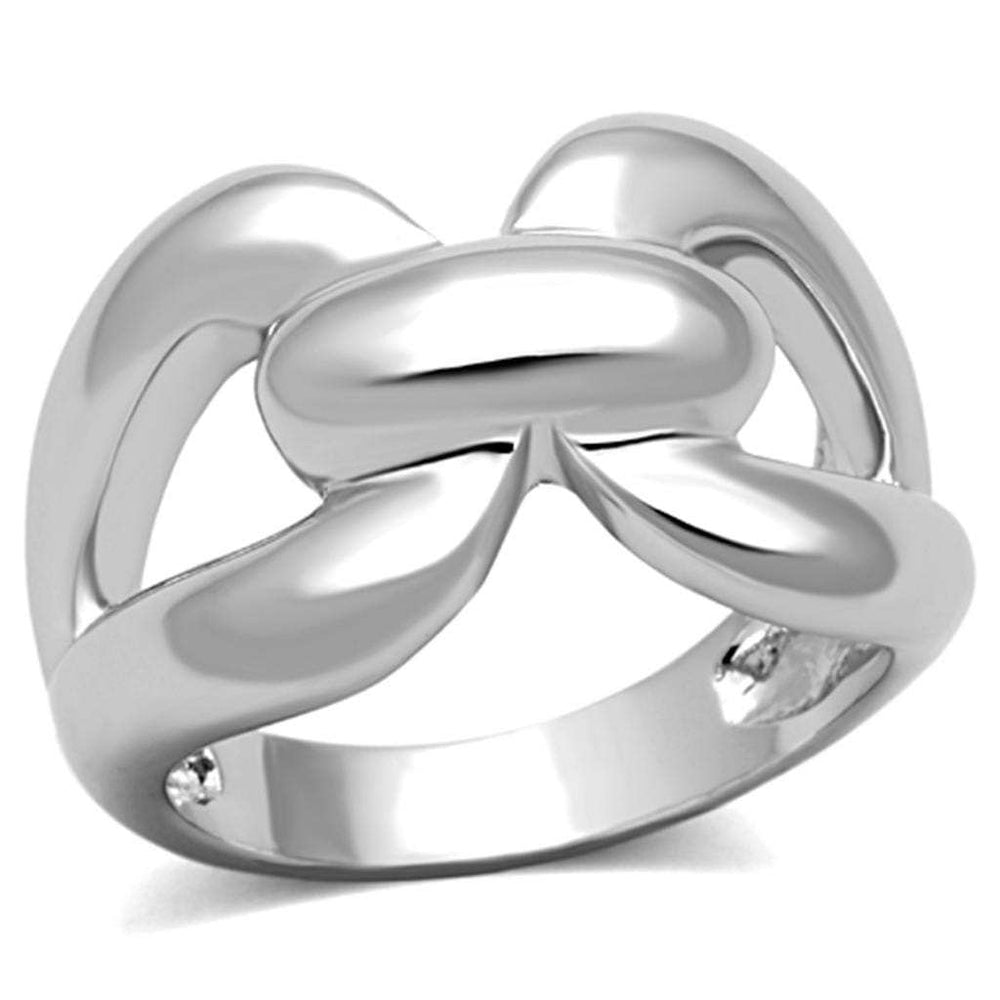 LO2962 - Rhodium Brass Ring with No Stone - Alamode - Flyclothing LLC