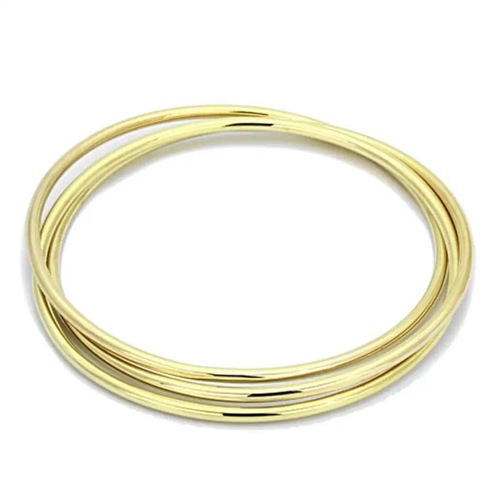 LO3070 - Gold Brass Bangle with No Stone - Alamode - Flyclothing LLC