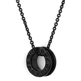 LO3088 - TIN Cobalt Black Brass Chain Pendant with No Stone - Alamode - Flyclothing LLC
