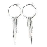 LO315 - Rhodium Brass Earrings with No Stone - Alamode - Flyclothing LLC