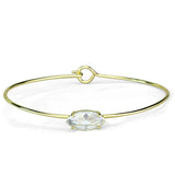 LO3260 - Gold Brass Bangle with AAA Grade CZ in Clear - Alamode - Flyclothing LLC