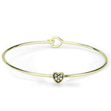 LO3263 - Gold Brass Bangle with Top Grade Crystal in Clear - Alamode - Flyclothing LLC