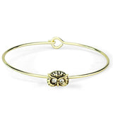 LO3275 - Gold Brass Bangle with Top Grade Crystal in Clear - Alamode - Flyclothing LLC