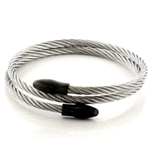 LO328 - Stainless Steel Bangle with No Stone - Alamode - Flyclothing LLC