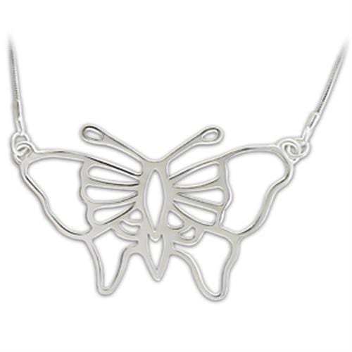 LO343 - Silver Brass Chain Pendant with No Stone - Alamode - Flyclothing LLC