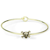 LO3443 - Flash Gold Brass Bangle with Top Grade Crystal in Clear - Alamode - Flyclothing LLC