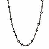 LO3454 - TIN Cobalt Black Brass Necklace with No Stone - Alamode - Flyclothing LLC