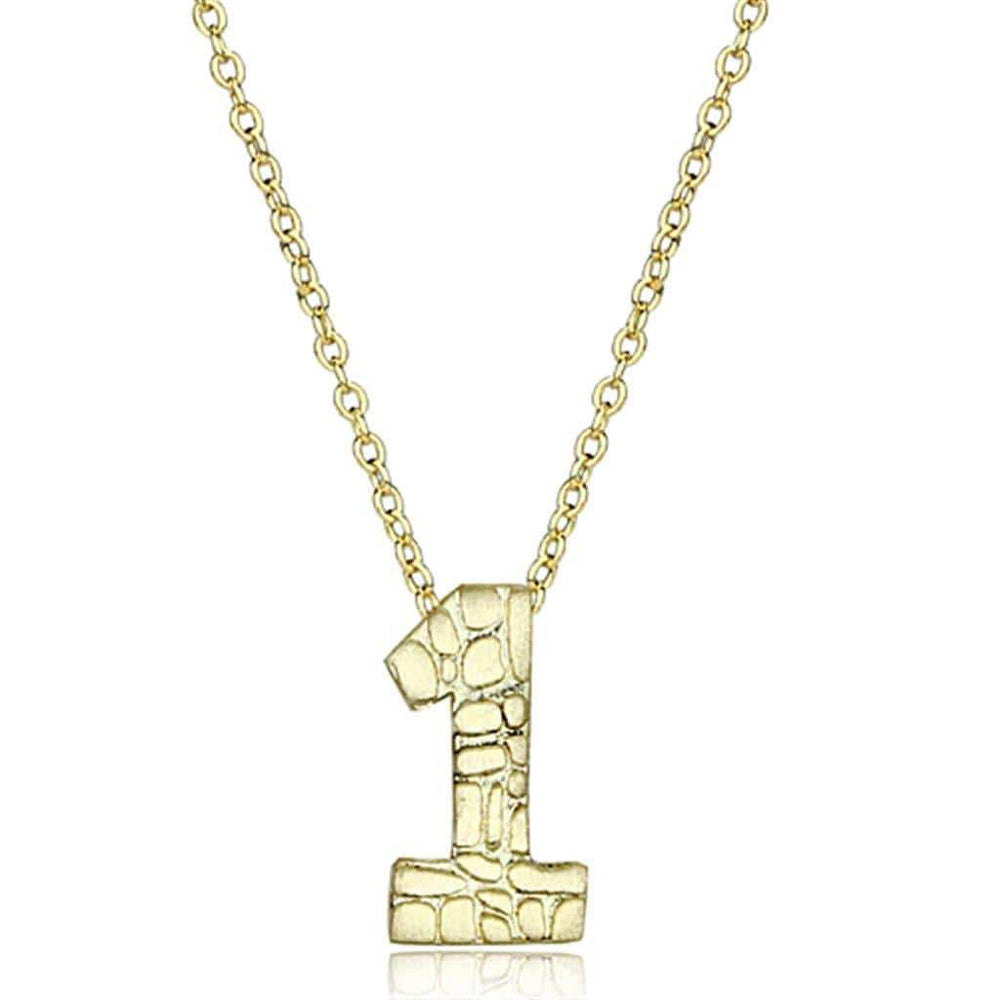 LO3460 - Flash Gold Brass Chain Pendant with Top Grade Crystal in Clear - Alamode - Flyclothing LLC