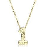 LO3460 - Flash Gold Brass Chain Pendant with Top Grade Crystal in Clear - Alamode - Flyclothing LLC