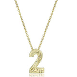 LO3461 - Flash Gold Brass Chain Pendant with Top Grade Crystal in Clear - Alamode - Flyclothing LLC