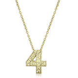 LO3462 - Flash Gold Brass Chain Pendant with Top Grade Crystal in Clear - Alamode - Flyclothing LLC